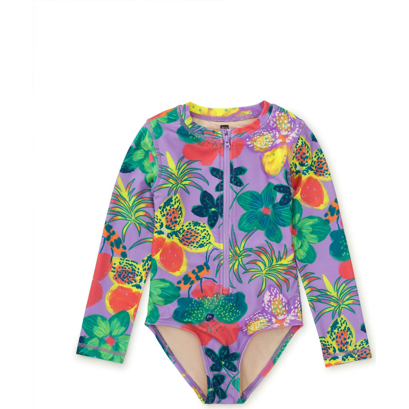 Long Sleeve One-Piece Swimsuit, Multi
