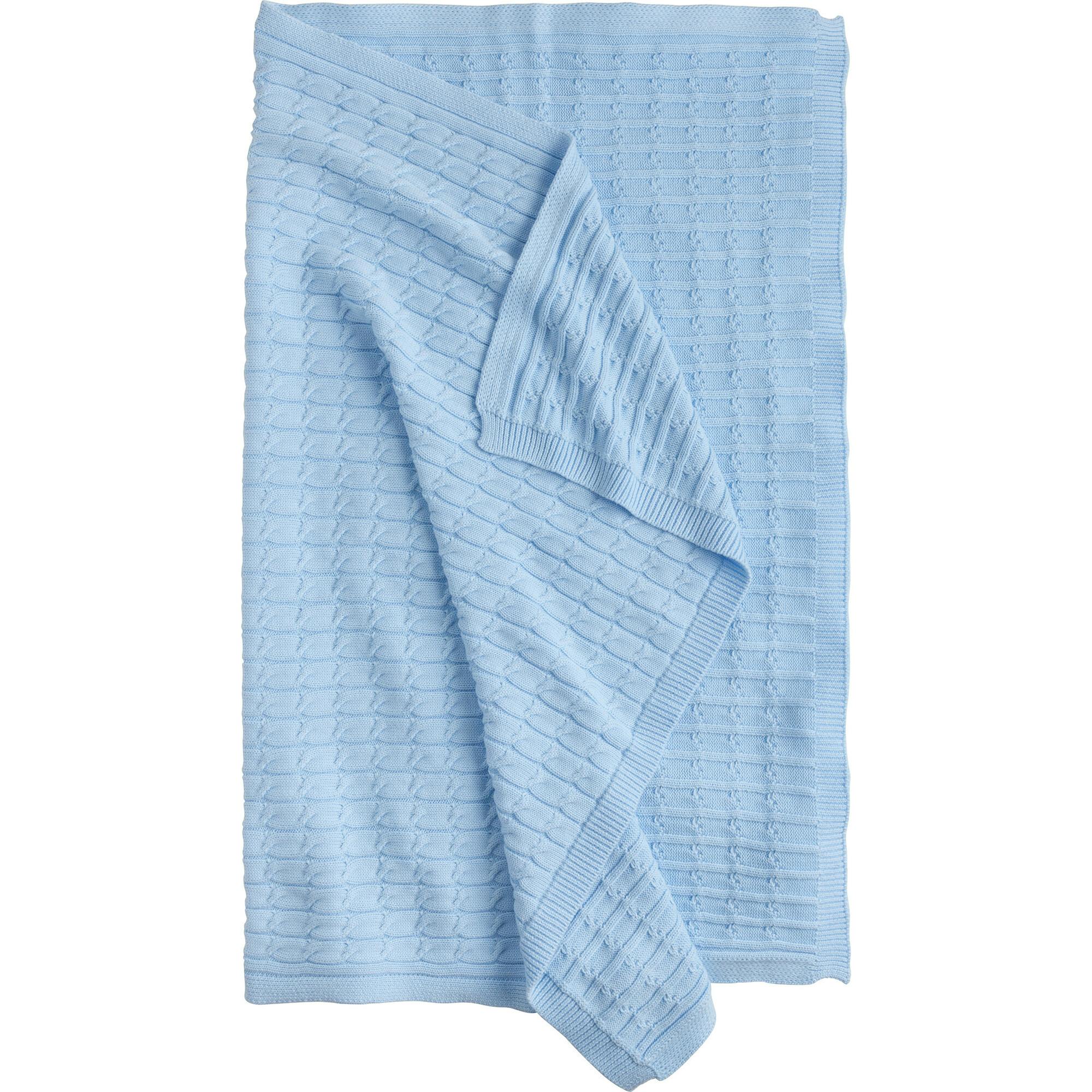 Cable Knit Blanket - Light Blue