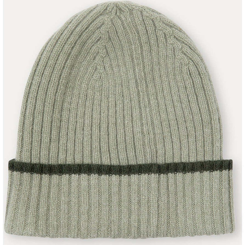 Merino Cashmere Ribbed Rolled-Up Beanie