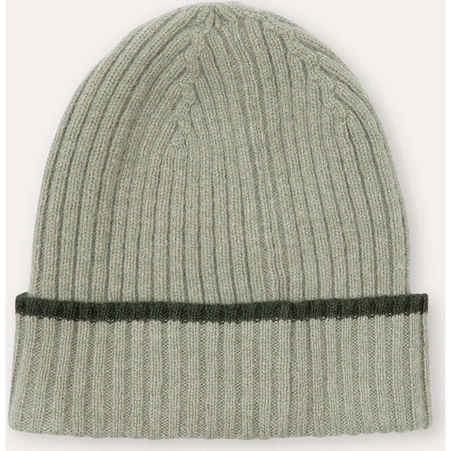 Merino Cashmere Ribbed Rolled-Up Beanie