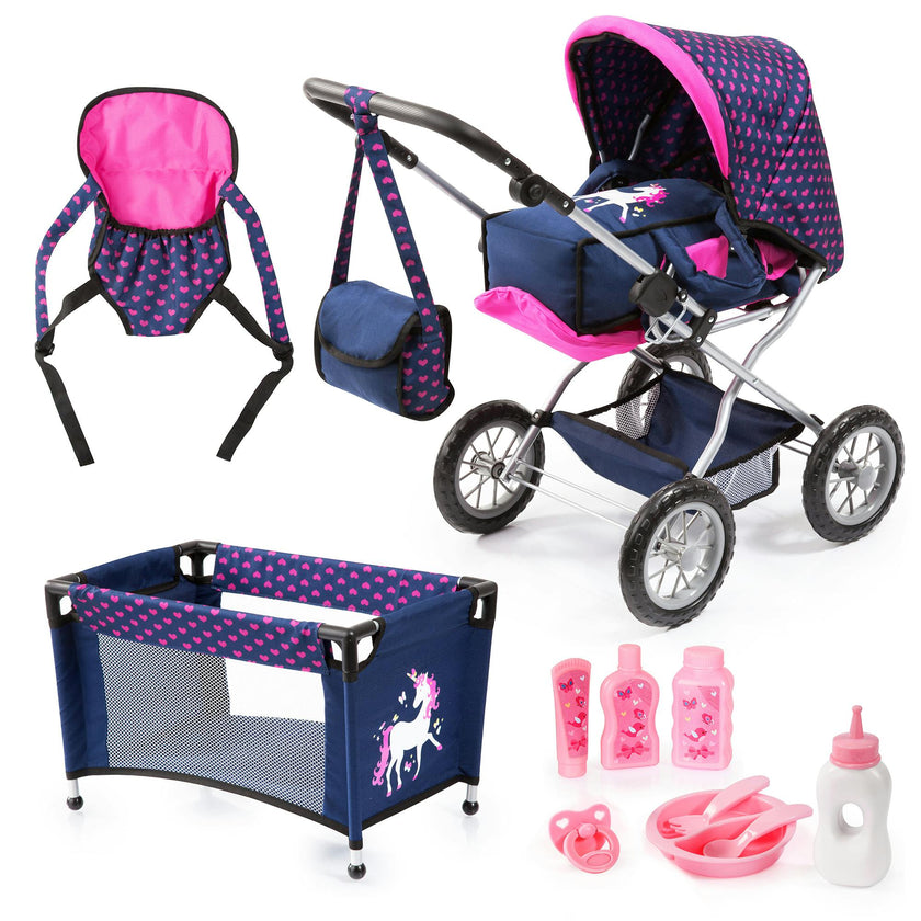 Bayer Design Dolls: Combi Grande Set - Navy, Pink, Unicorn