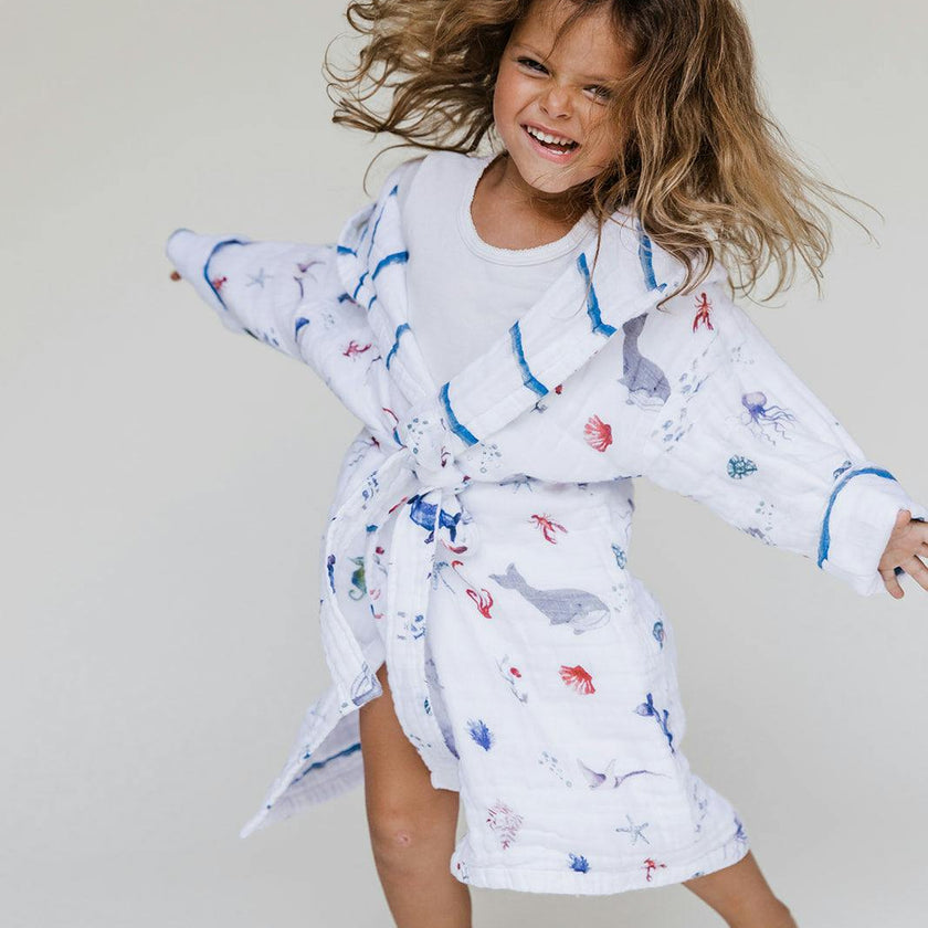Certified Organic Muslin Reversible Bath Robe