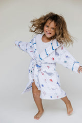 Certified Organic Muslin Reversible Bath Robe
