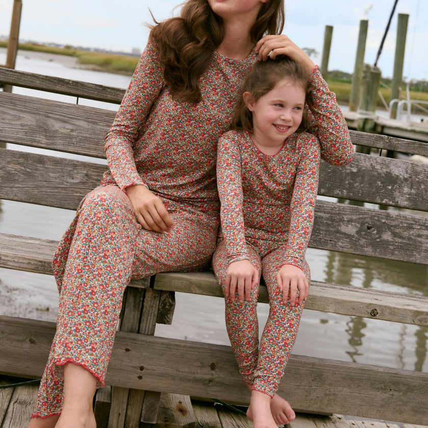 girls Betsy Ann pima pajamas set made with Liberty Fabrics