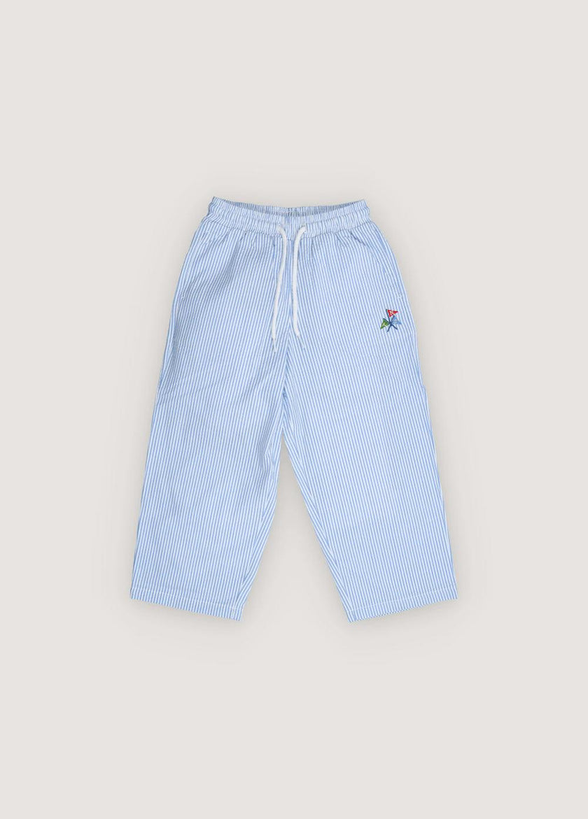 Almond Pant Vista Blue Seersucker Stripes