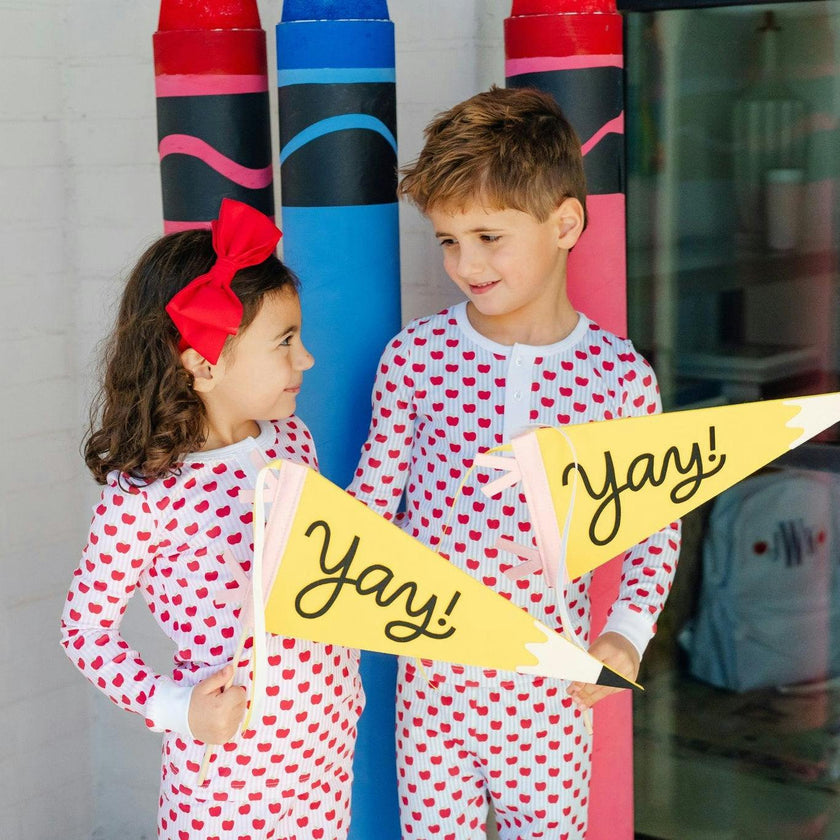 Jack Boys' Pajama Pant Set - Schoolhouse Apples Blue