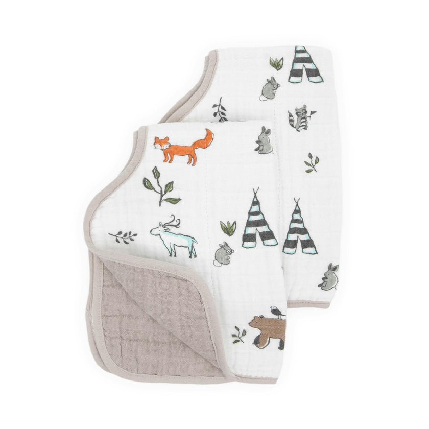 Cotton Muslin Burp Cloth 2 Pack - Forest Friends