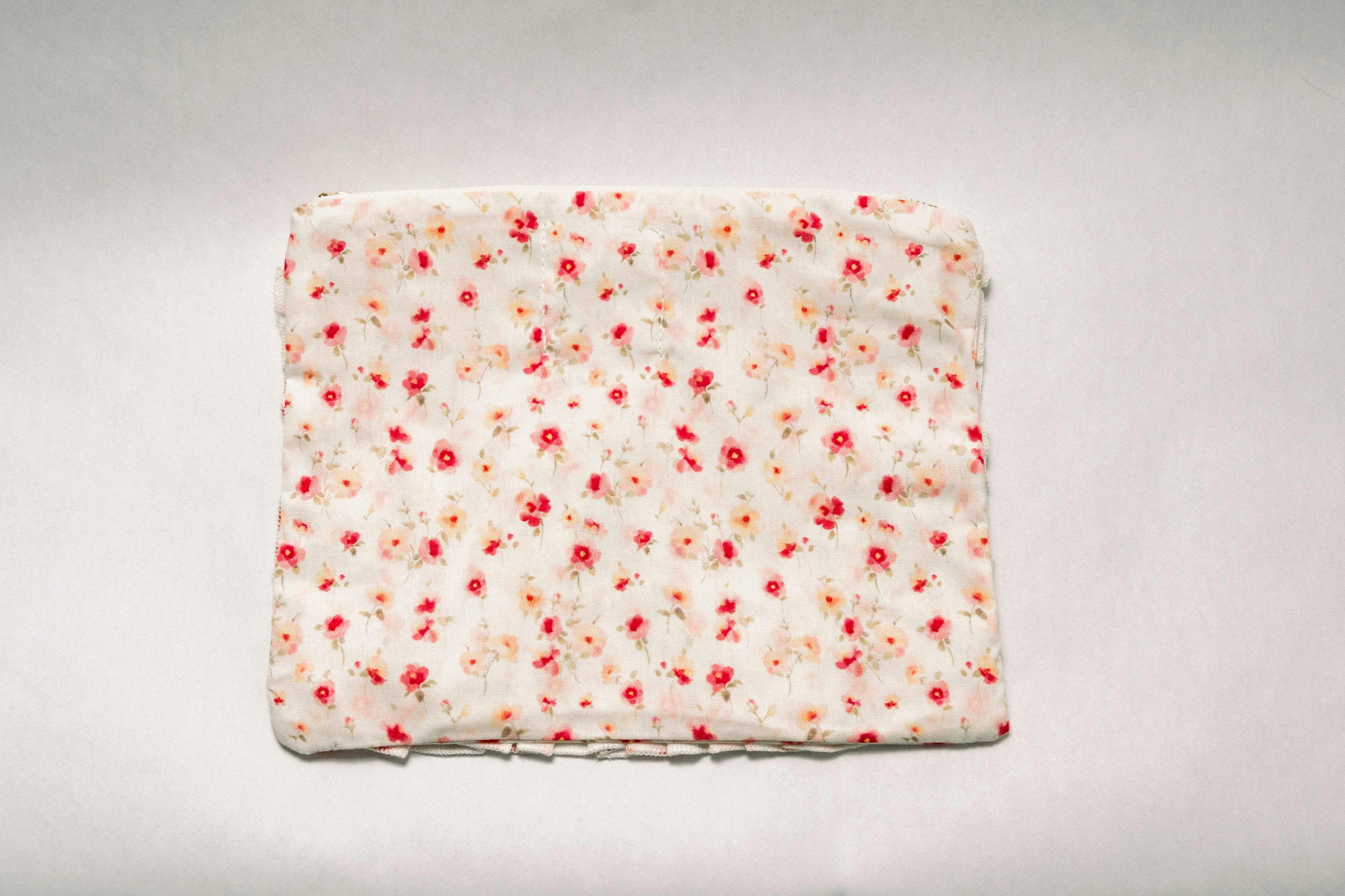 Sunset Petal Timeless Floral Ruffle Zipper Pouch