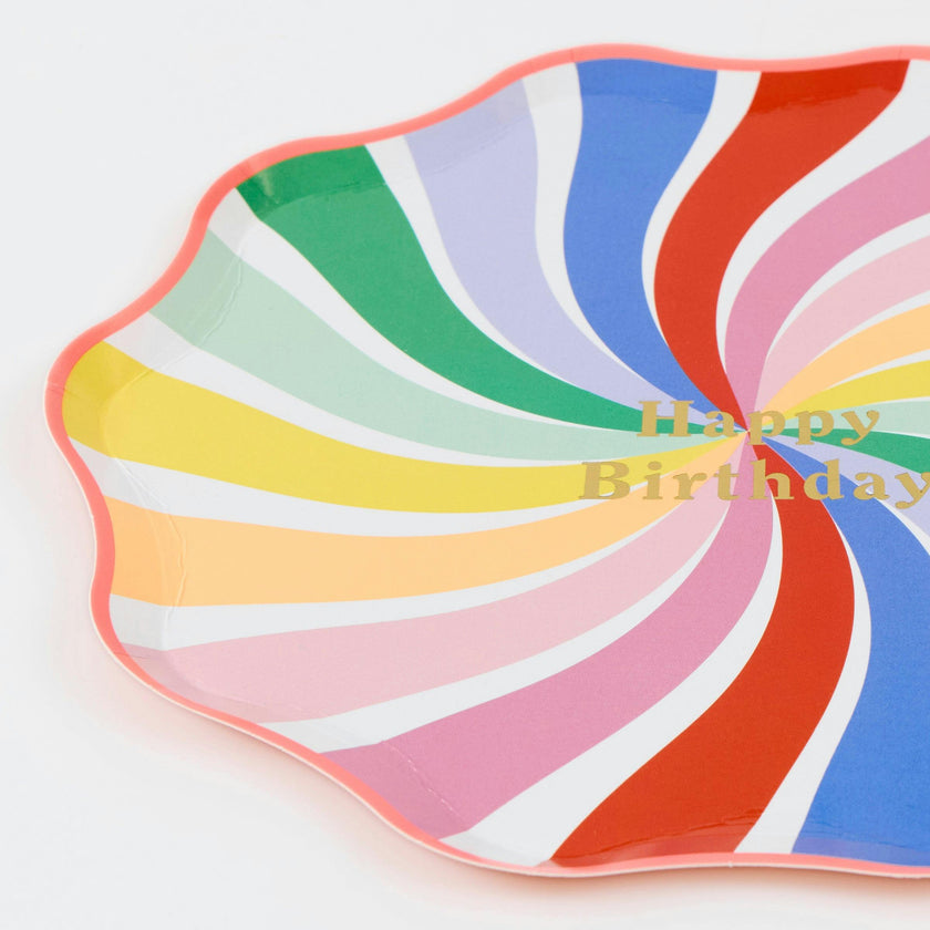 Rainbow Swirl Happy Birthday Side Plates