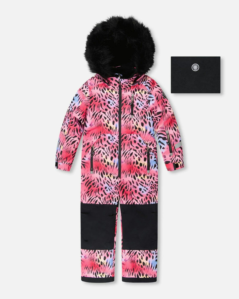 One-Piece Play Snowsuit Multicolor Leopard And Zebra