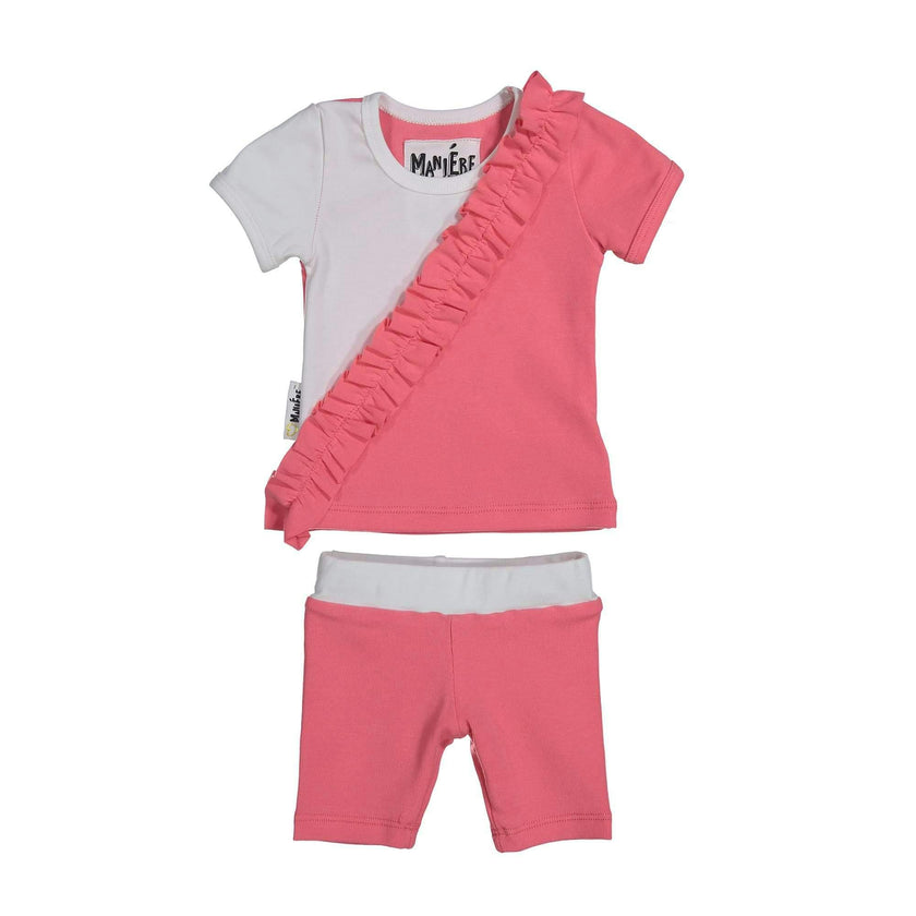 Diagonal Ruffle Two Piece Set
