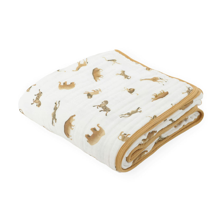 Original Organic Cotton Muslin Quilt - Animal Crackers