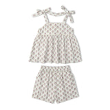 Organic Tie Up Top & Shorts Set - Lavender