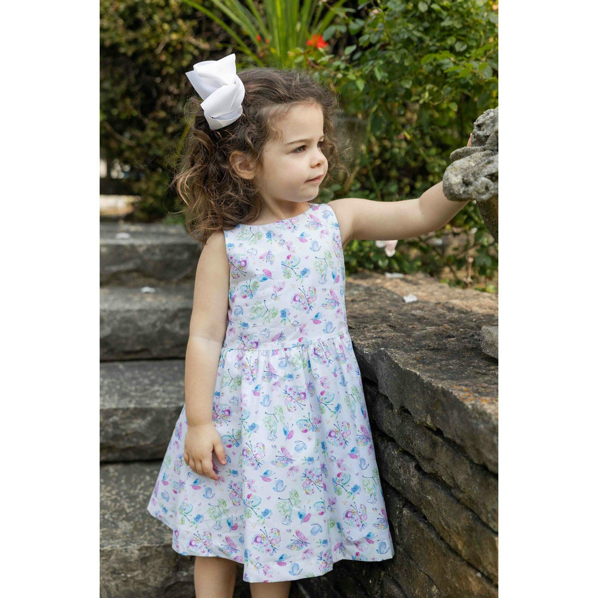 Print Dress with Back Bow