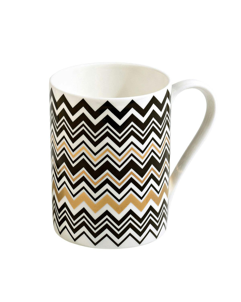 Mug Cup ZIG ZAG in Luxury Box Gold diam. 3", H 3.9", cap. 12.5 oz