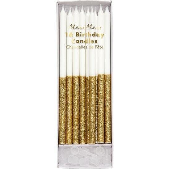 Gold Glitter Dipped Candles