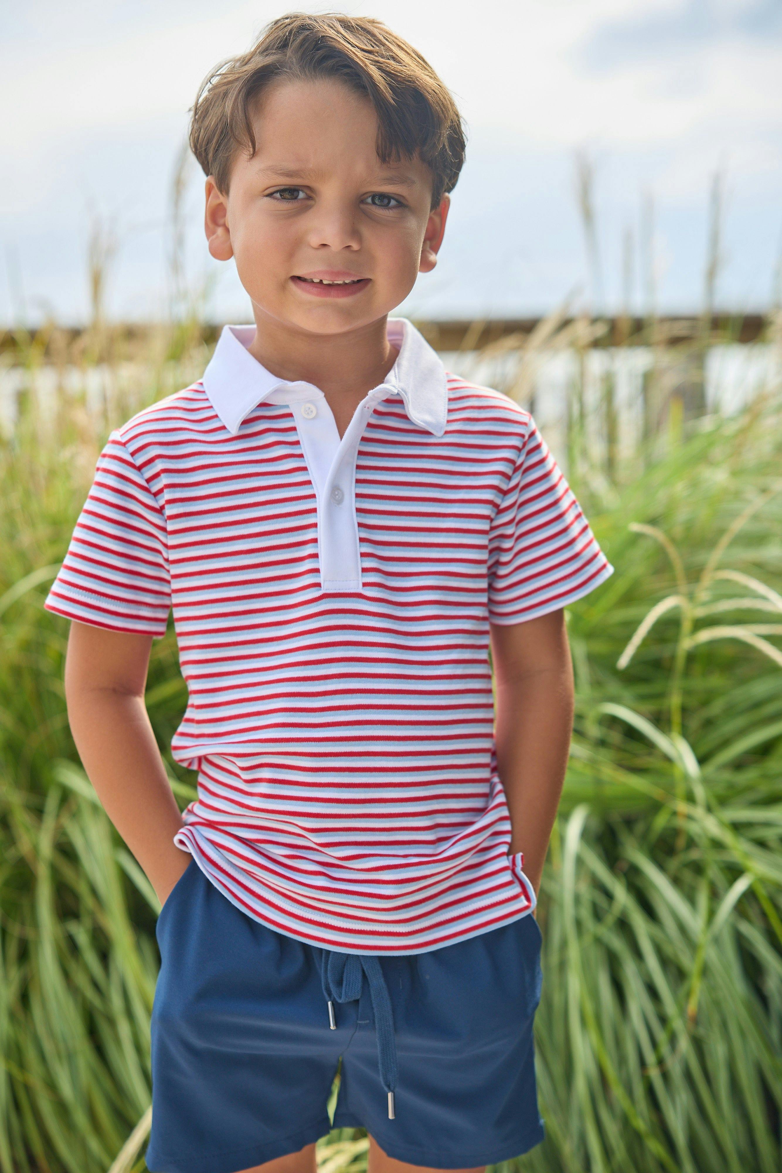 Short Sleeve Polo - Americana Stripe