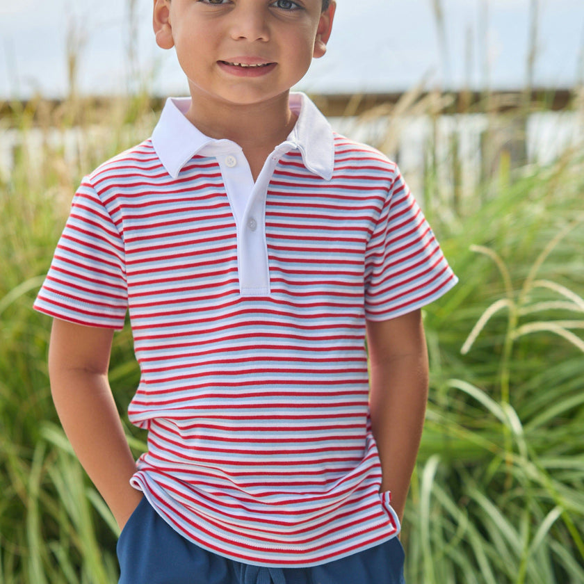 Short Sleeve Polo - Americana Stripe
