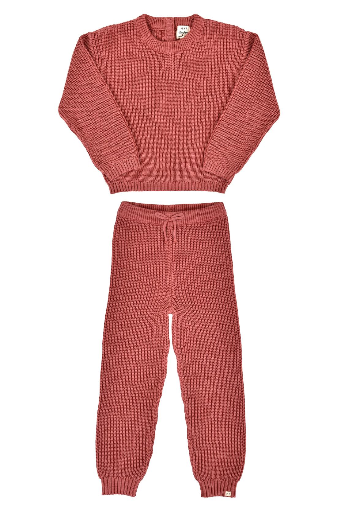 Nova Chunky Knit Set in Rosewood