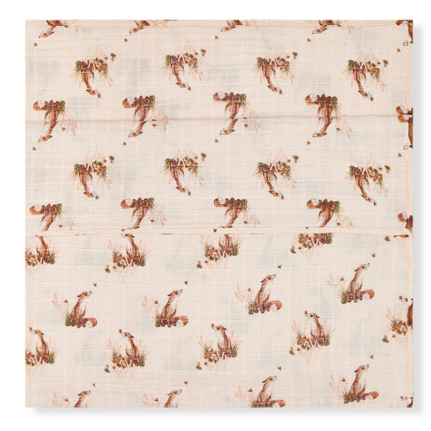 Floral Organic Cotton Muslin Swaddle Blanket
