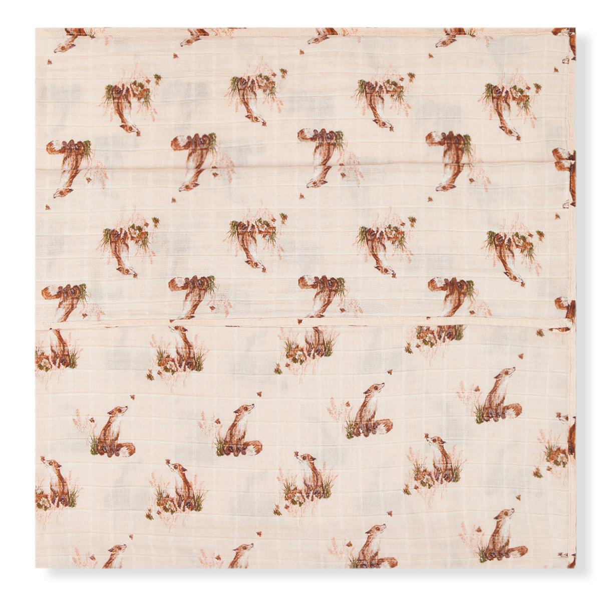 Floral Organic Cotton Muslin Swaddle Blanket