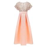 Peach Arcola Glimmer Tulle Gown