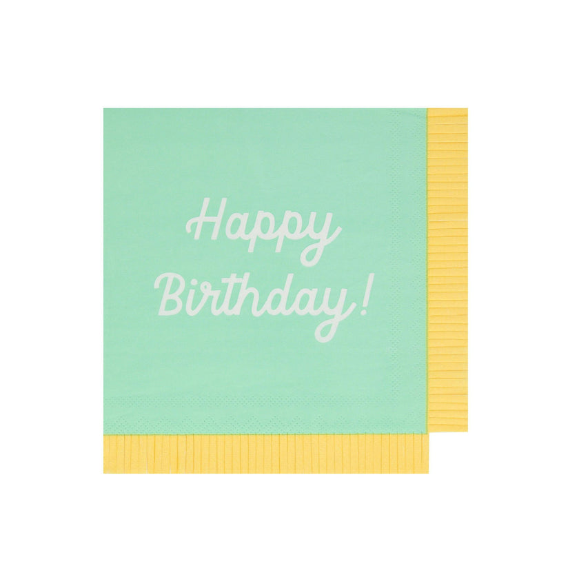 Mixed Happy Birthday Large Napkins