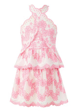 Josie Embroidered Halter Neck Mini Dress