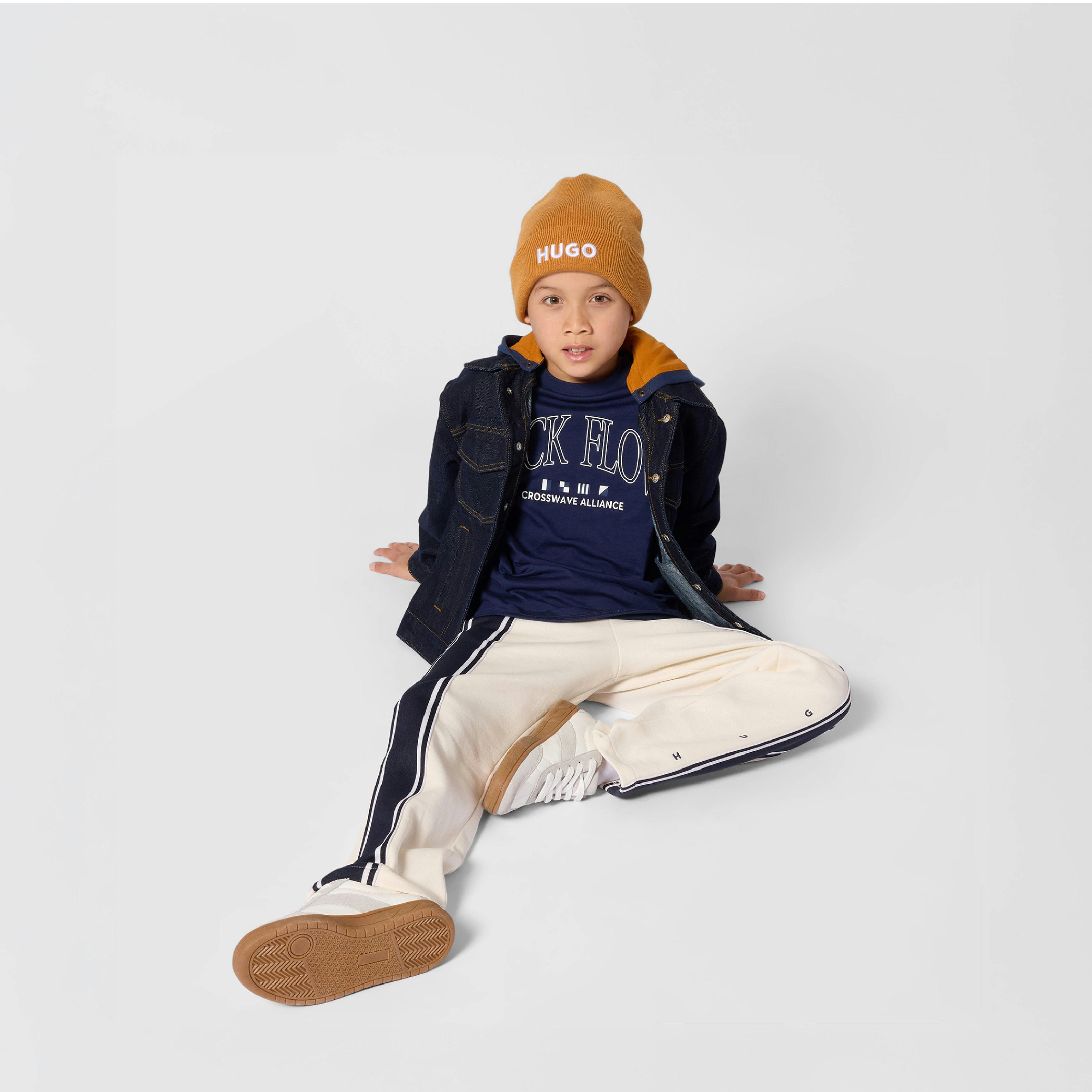 Cream Striped Jogging Pants