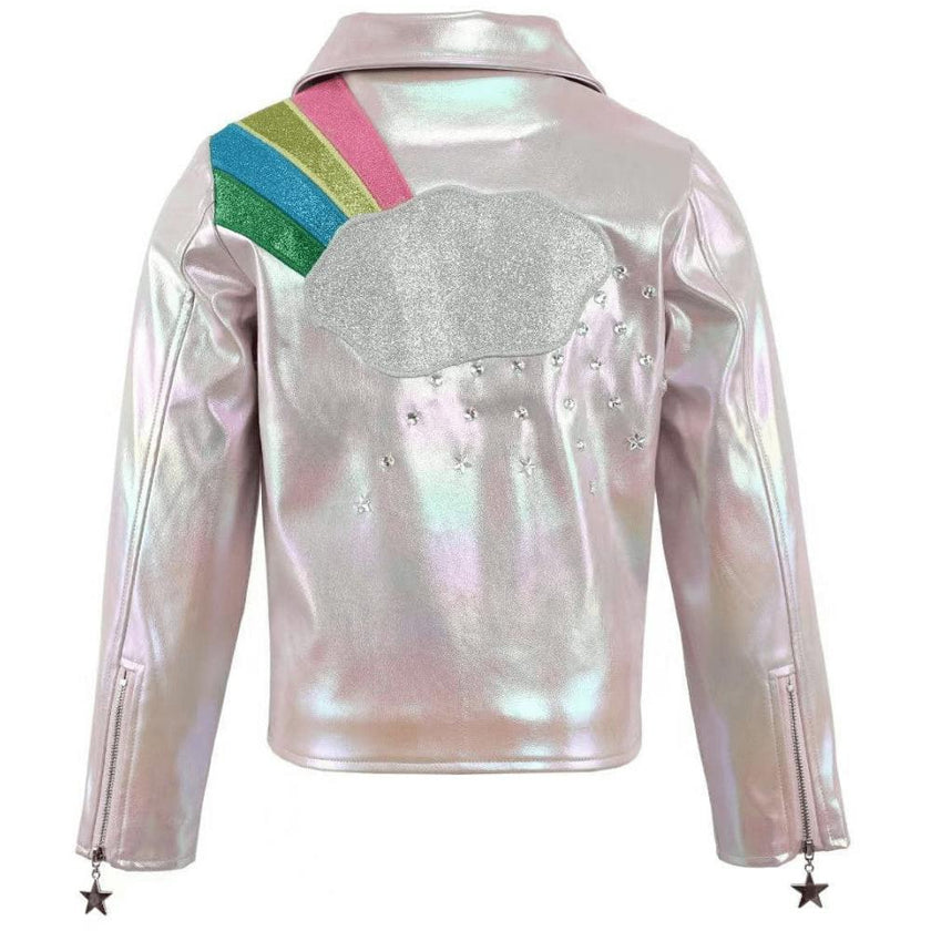 Rainbow Cloud Hologram Leather