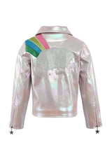 Rainbow Cloud Hologram Leather