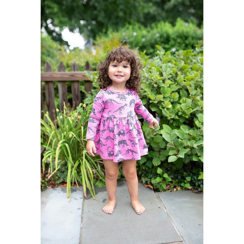 Long Sleeve Bubble Romper in Dino