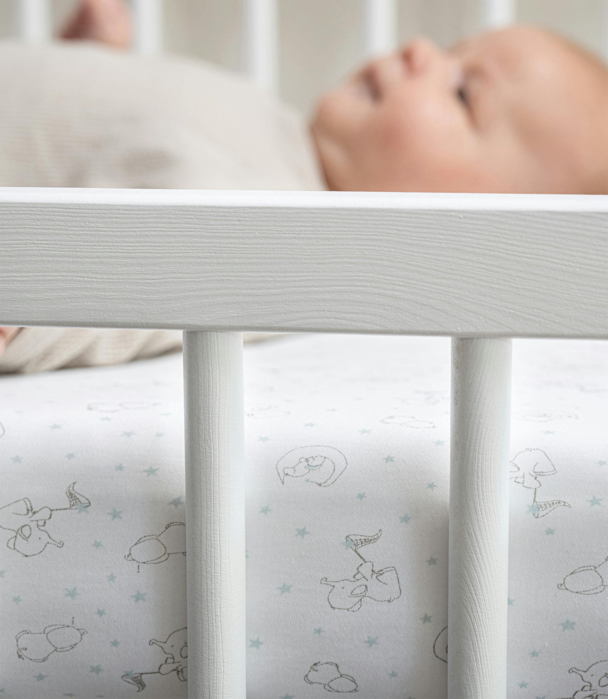 Peruvian Pima Cotton Mini Crib & Pack 'n Play Fitted Sheet – Elephant Sky