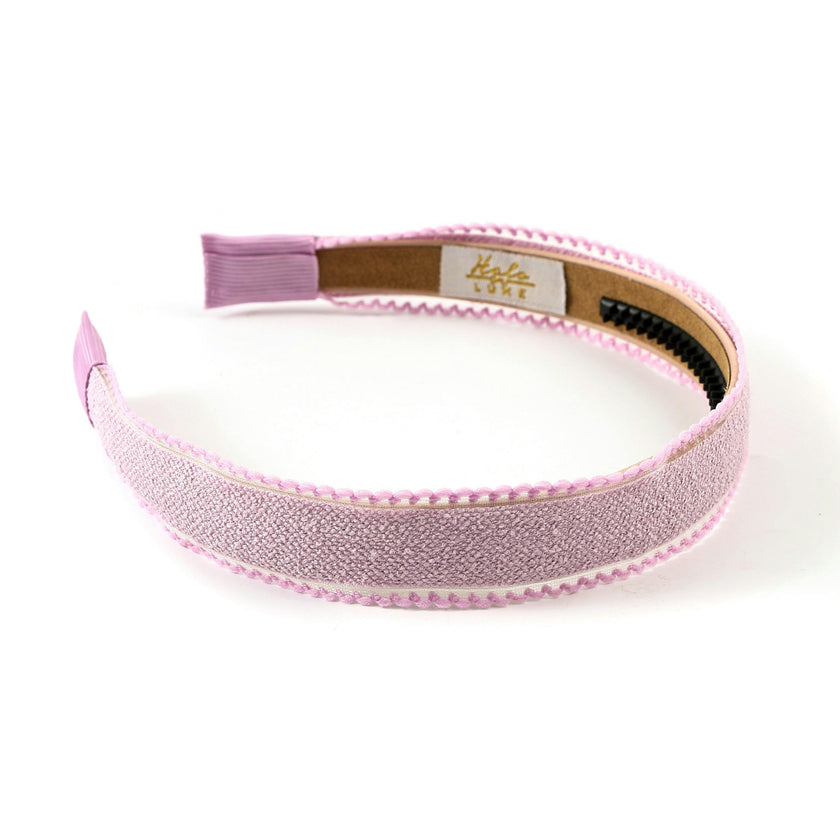 Halo Luxe Esmae Lace Trimmed Linen Headband - Purple