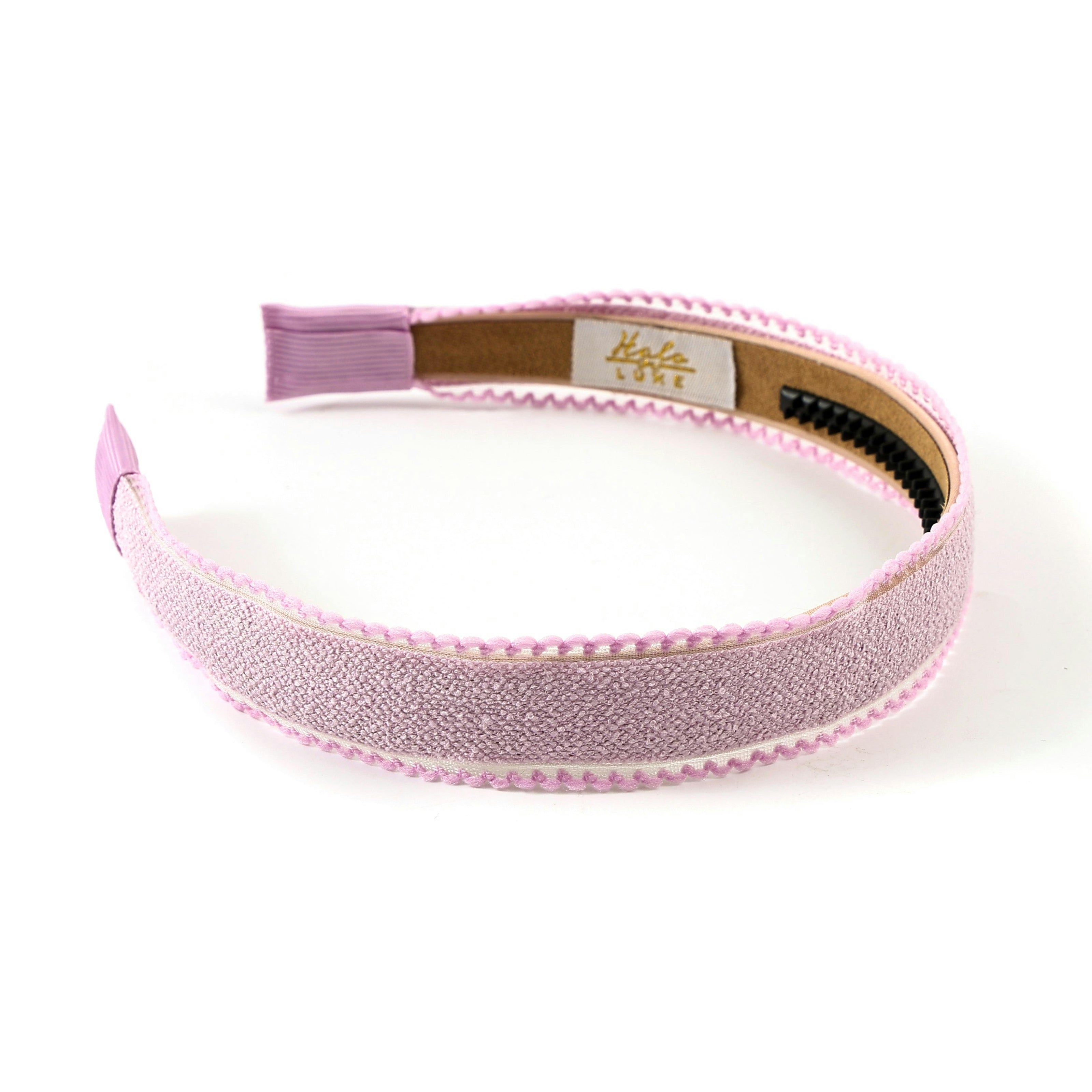Halo Luxe Esmae Lace Trimmed Linen Headband - Purple