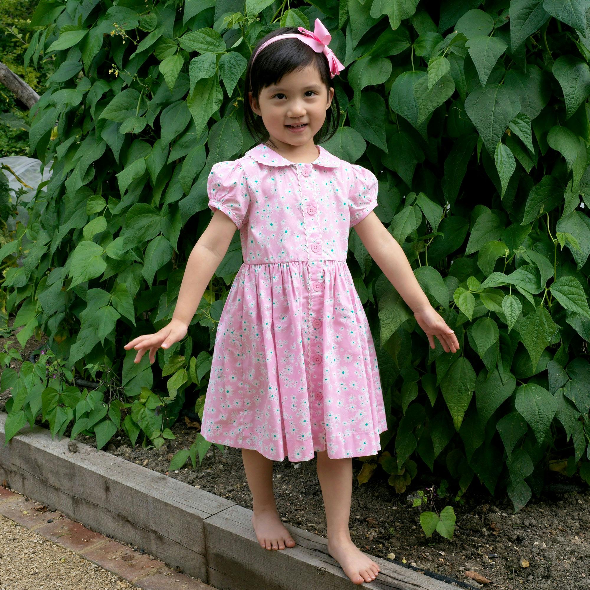 Pink Daisy Button-Front Dress
