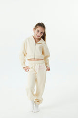 Mia Winter White French Terry Zip up Hoodie - Ma Cherie