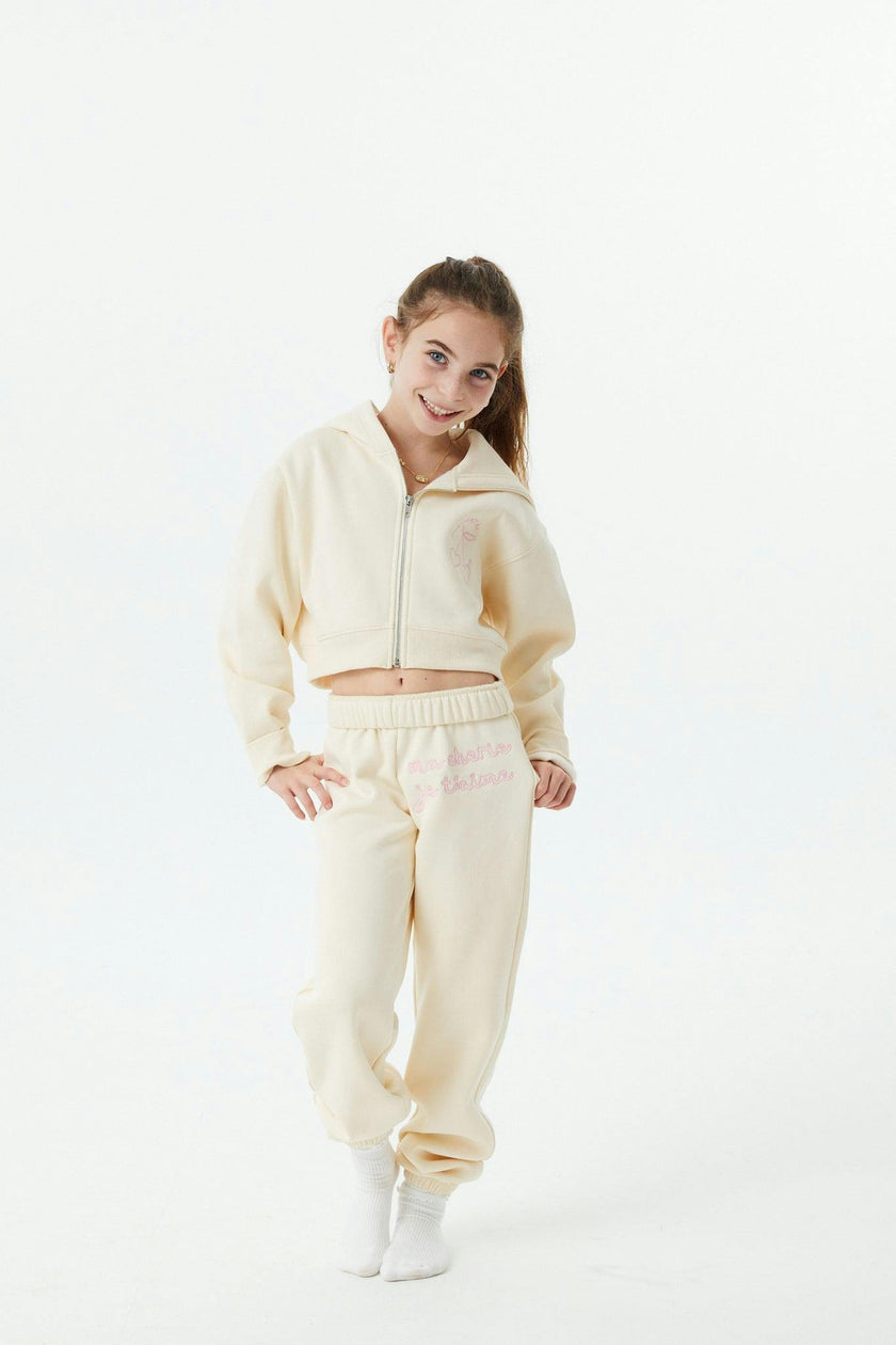 Mia Winter White French Terry Zip up Hoodie - Ma Cherie