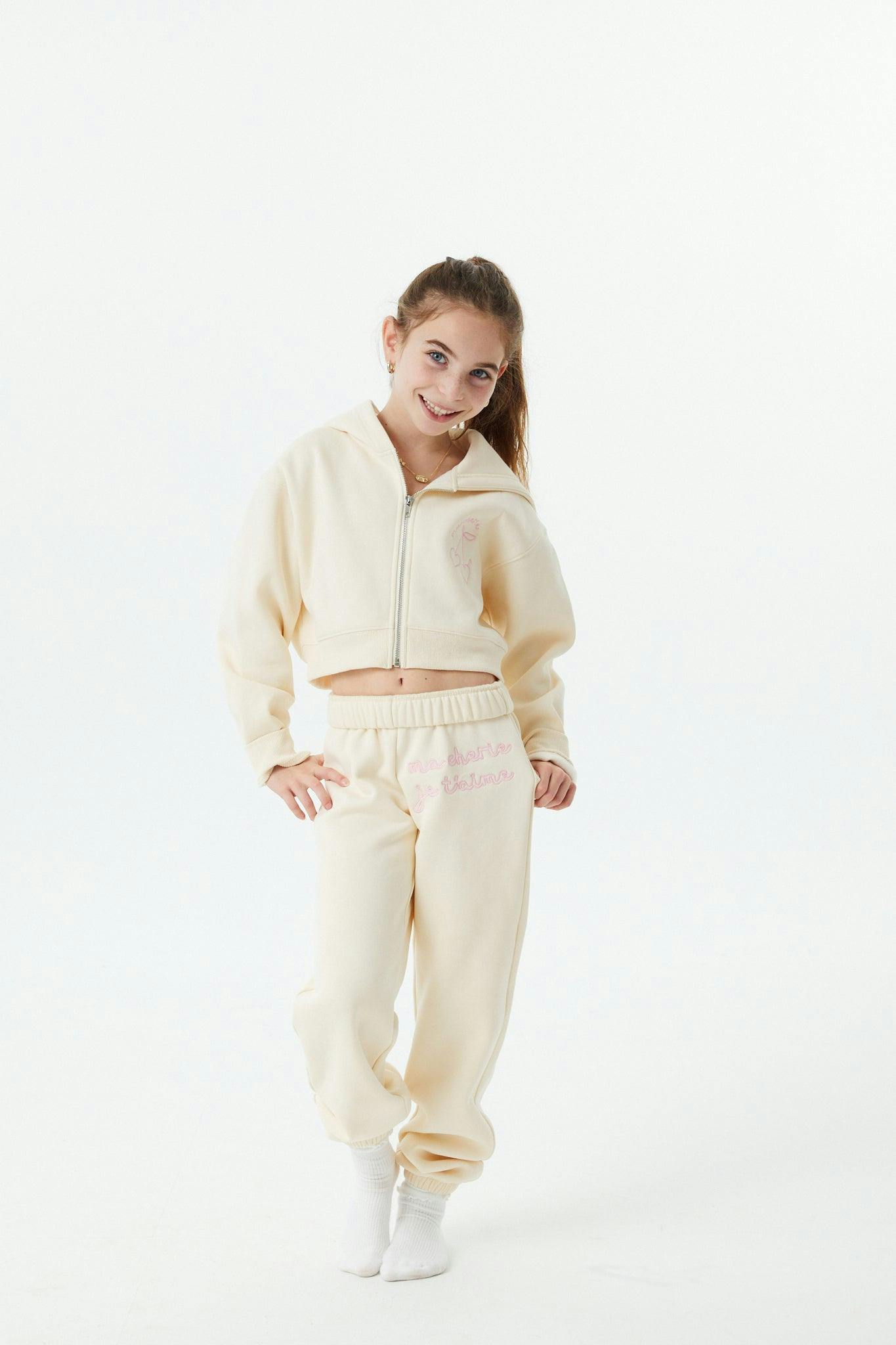 Mia Winter White French Terry Zip up Hoodie - Ma Cherie