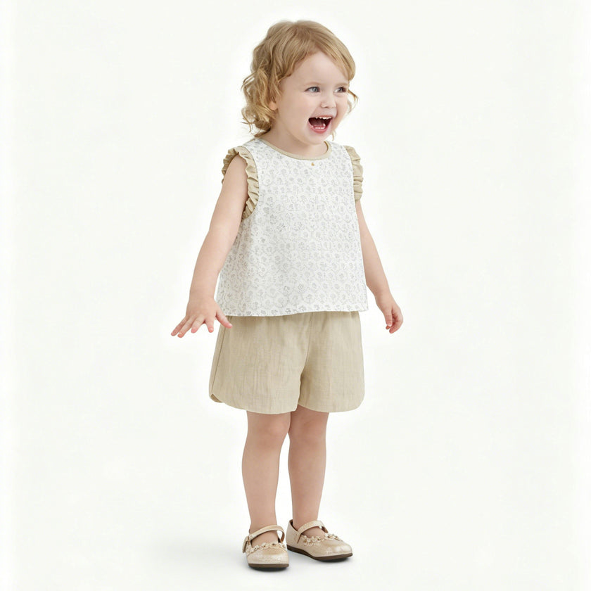Beige Ruffle Set