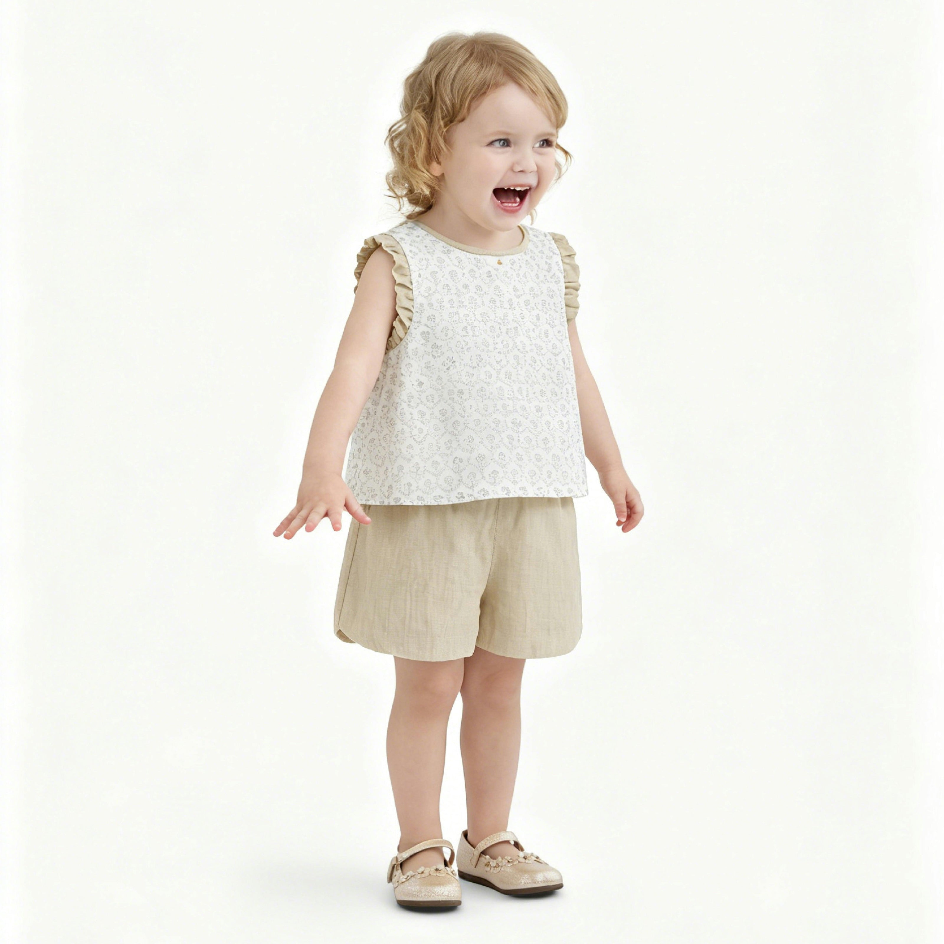 Beige Ruffle Set