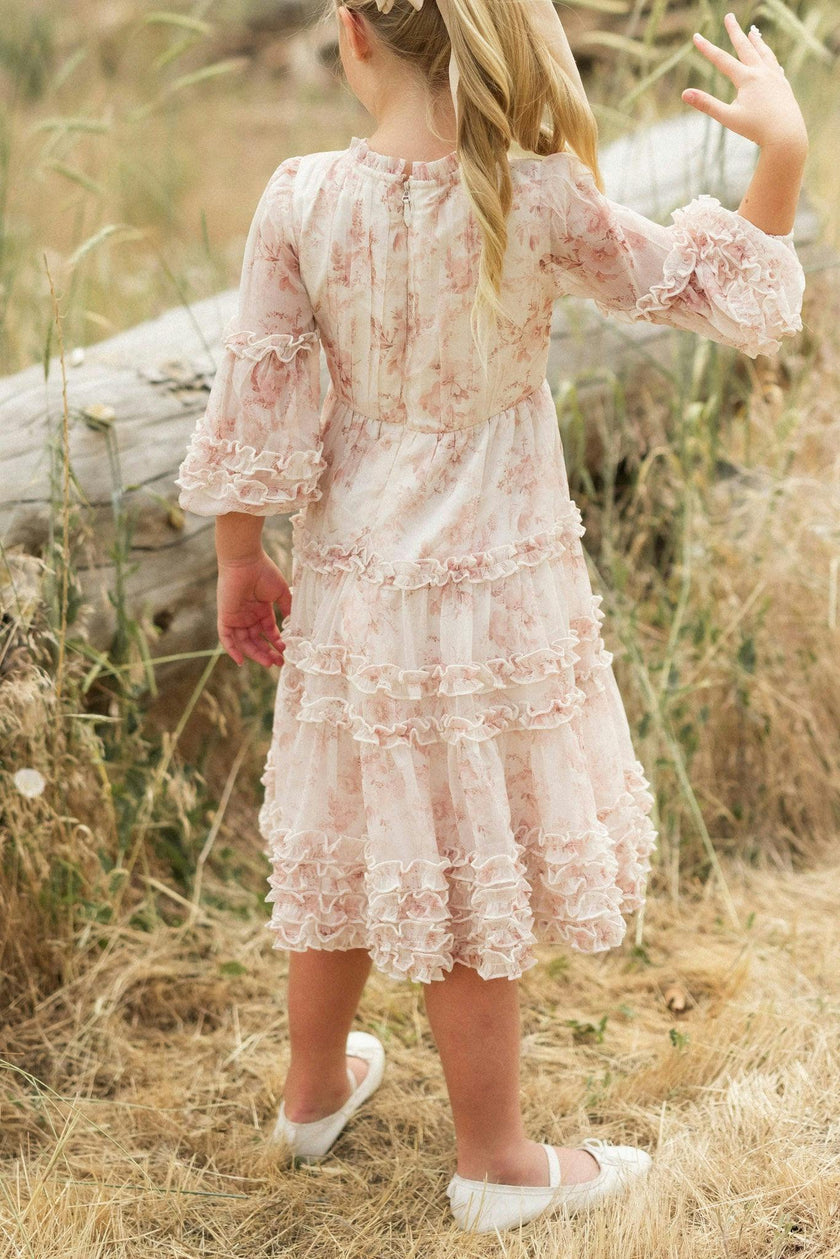 Mini Geneva Dress in Banana Creme Aquarelle Fleur