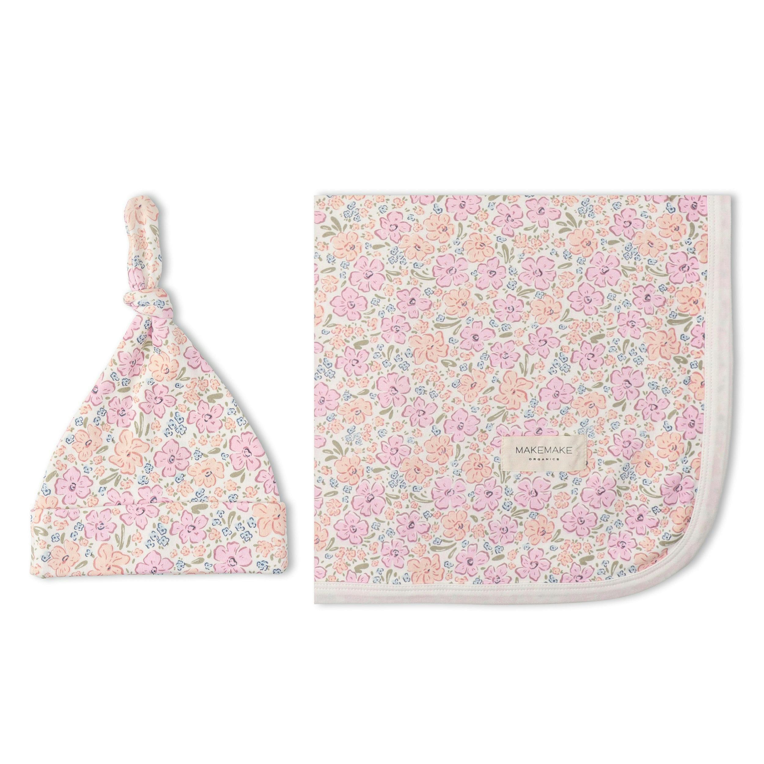Organic Swaddle Blanket & Hat Set