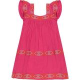 Mini Sandrine Women's Dress Raspberry Embroidery, Pink