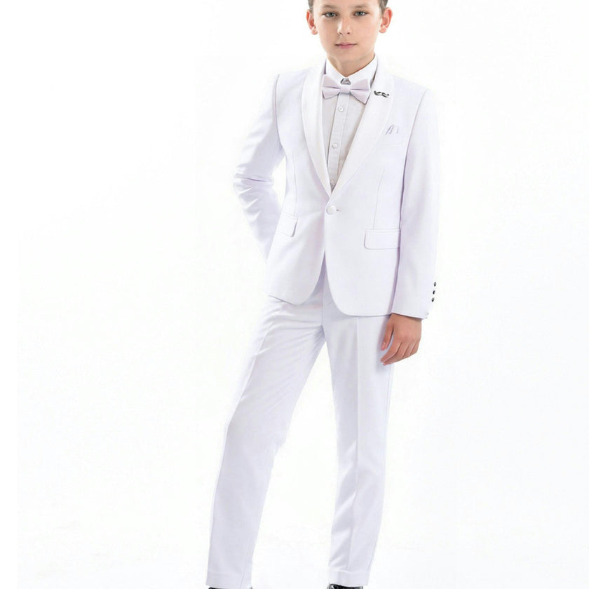 White Shawl Lapel Wool Suit