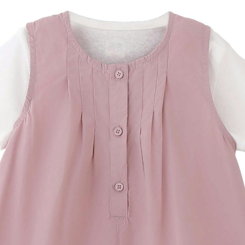Pink Button Romper Set