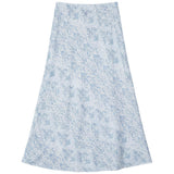Satin Midi Printed Skirt