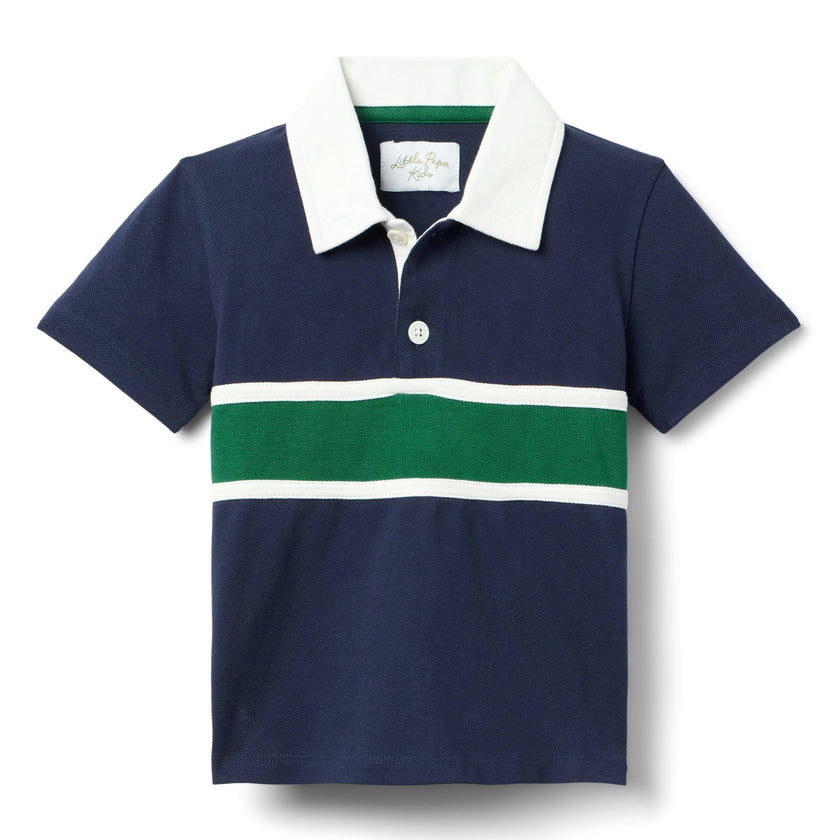 Archie Polo - Navy w/White & Green