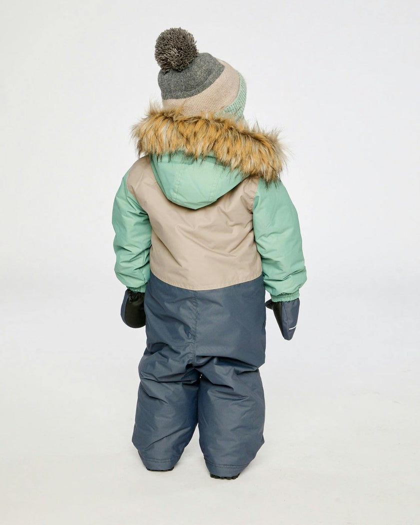 Baby One Piece Snowsuit Adapted For Car Seats Cool Dark Grey