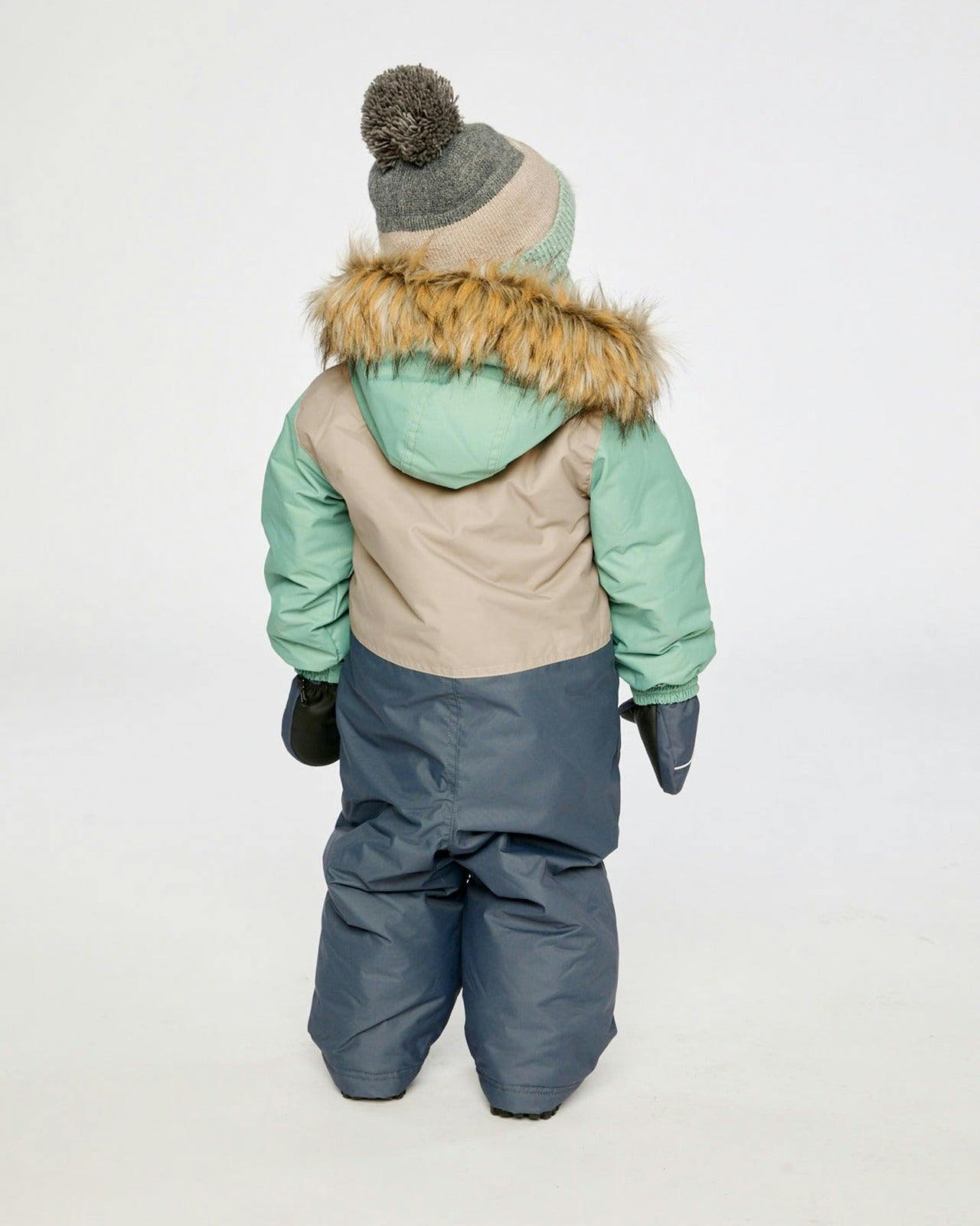 Baby One Piece Snowsuit Adapted For Car Seats Cool Dark Grey